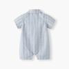 Bawełniany kombinezon niemowlęcy w paski - Kolekcja Lato 2025 dla chłopców