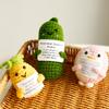 Mini Positive Energy Potatoes Hug Pocket Handmade Plush Wool Knitting Doll With Card Funny Christams Gifts Home Room Decoration