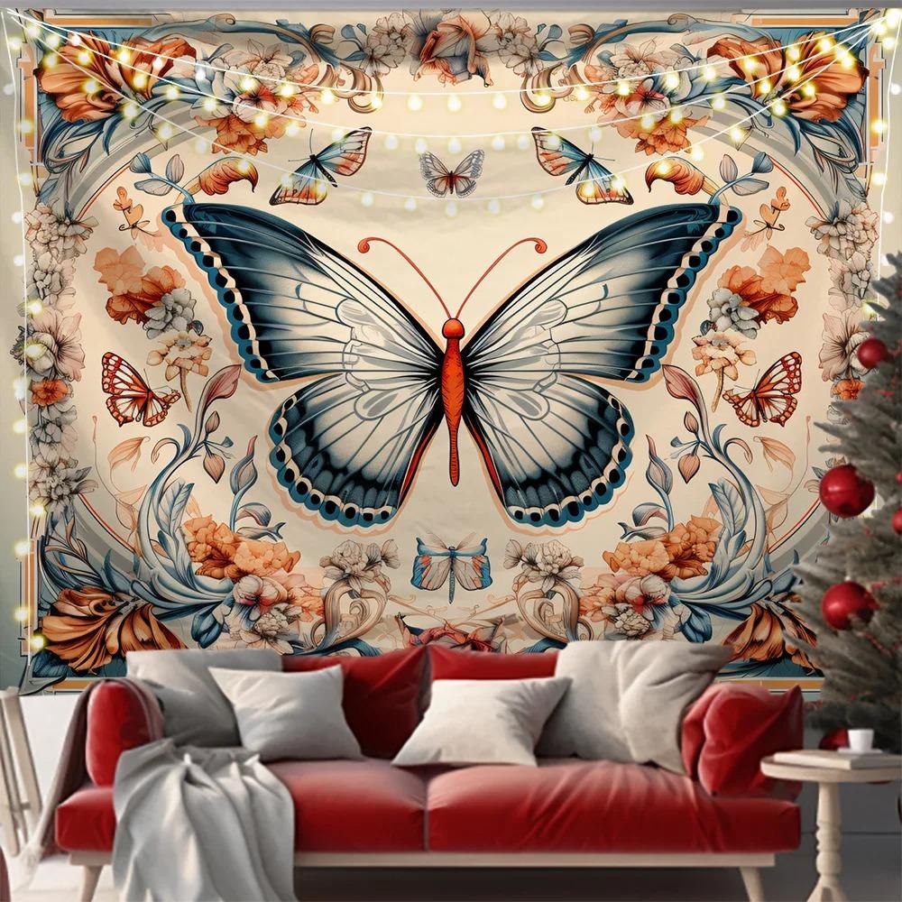 Creative Painted Butterfly Pattern Hanging Cloth Home Wall Decoration Tapestry Bedroom Living Room Tapestry