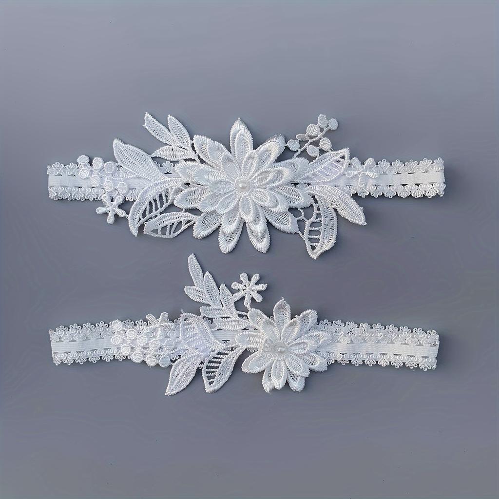 Floral Lace Bride Wedding Garter Set Sexy Elastic Leg Ring Romantic Wedding Gift for Something