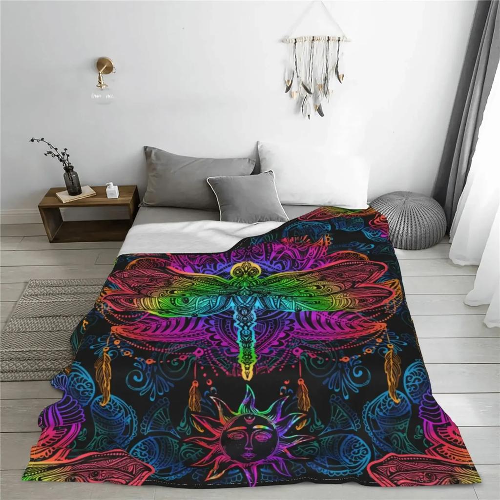 Mandala Throw Blanket Purple Mandala Flannel Throw Blanket for Women Soft Lightweight Air Conditioner Blanket for Bed Sofa Couch