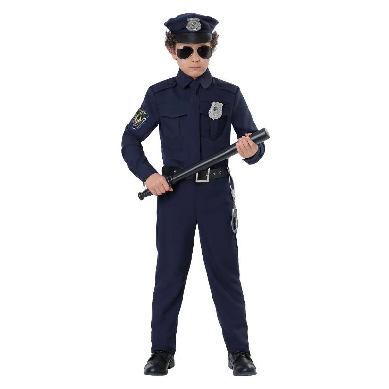 Hot Selling, Children's Police Officer Clothing Boys Black Cat Sheriff Kindergarten Military Uniform SWAT Little Girl Police