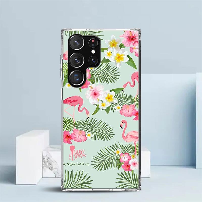 Pink Red Flamingo Phone Case For Samsung Galaxy S24 S25 Edge S26 Ultra S22 S23 Plus S21 + S20 FE Soft TPU Back Cover Galaxy S25