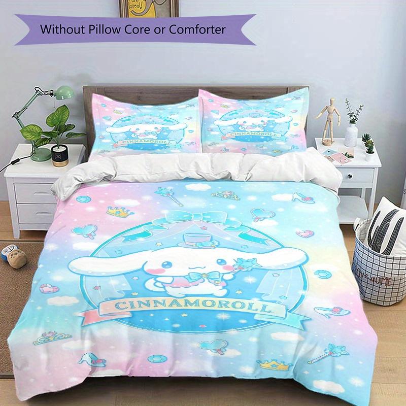 3pcs Magic Wand Cinnamoroll Bedding Set - 1 Soft Quilt Cover + 2 Pillowcases, Machine Washable - Suitable for All Seasons, Perfect Gift for