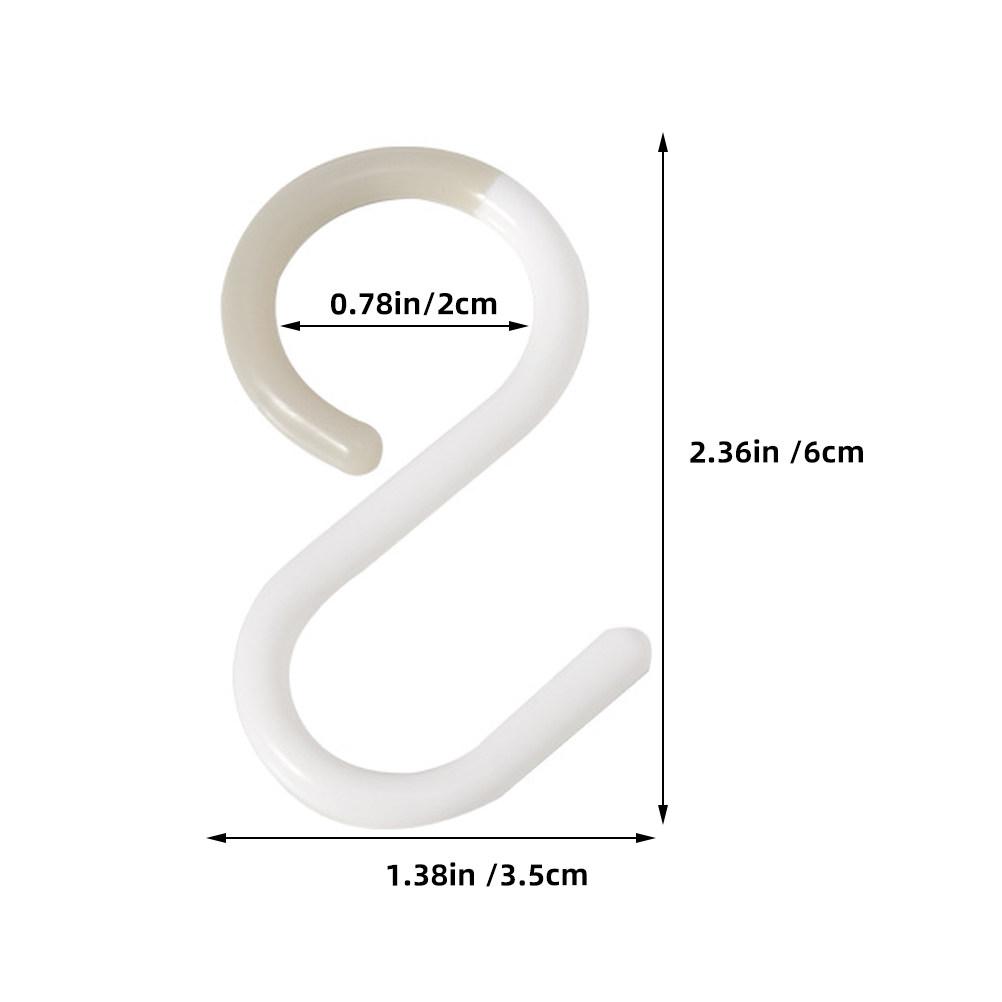 12Pcs S Hooks for Hanging Clothes Rustproof Plastic S-Shaped Hook Home Storage Organizer Bathroom Kitchen Wardrobe Use