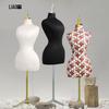 Plus Size Fabric Half-Body Mannequin with Pinned Design for Women's Clothing Display