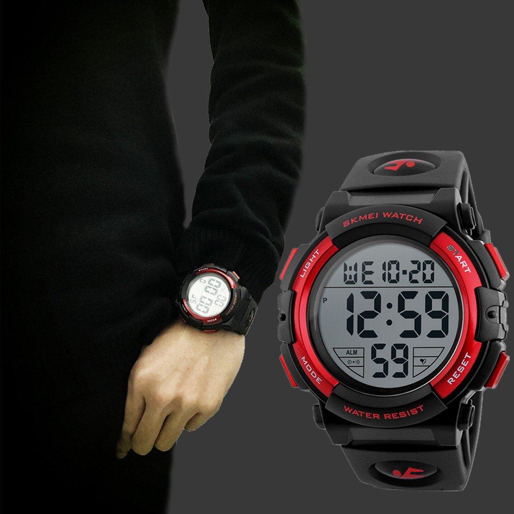 Timever Digital Waterproof LED Sports Watch with Alarm and Stopwatch Includes Japanese Instructions Men's Watch, Watch, Functions, Large, Easy-to-Read