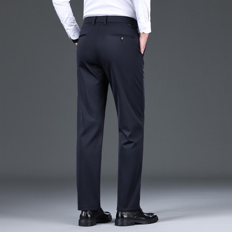 Herren Business Casual Hose mit schwarzem Samtfutter: Herbst-Winter Formeller Anzug Trend.