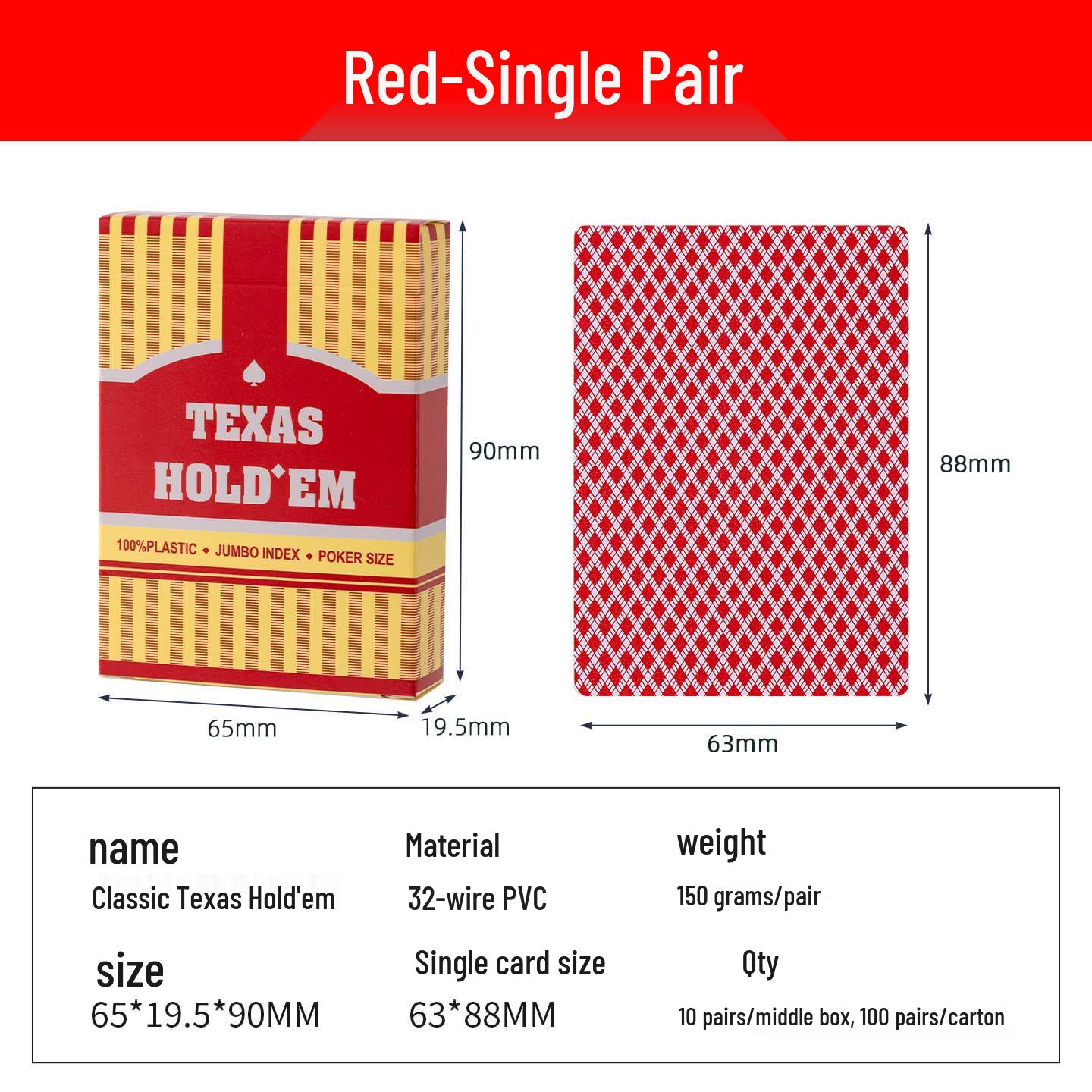 Deluxe Waterproof PVC Texas Hold em Playing Cards - Large Print, Frosted, for Dealing Machines