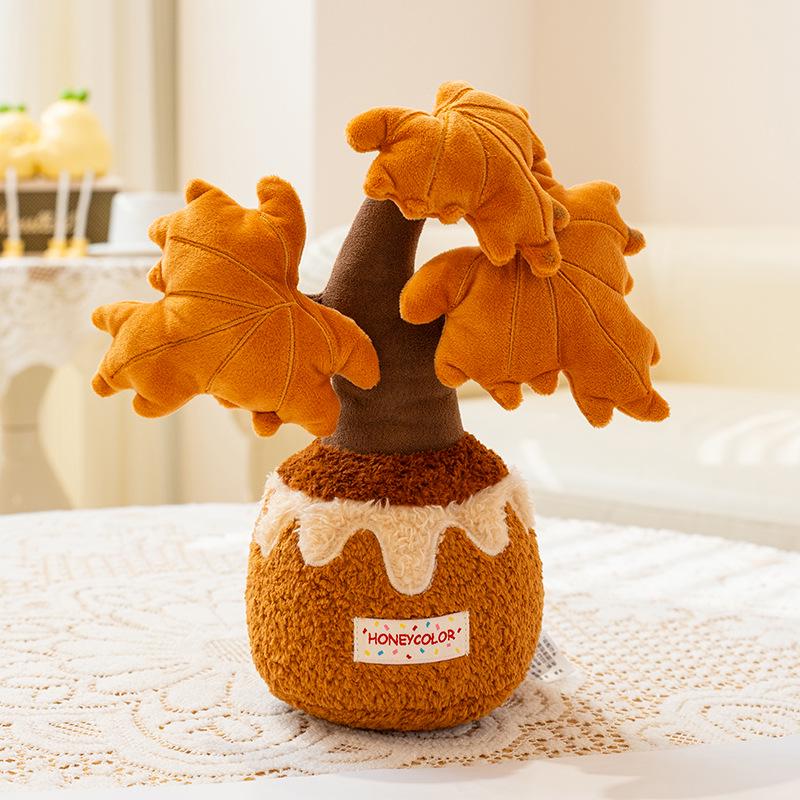 Realistic Plush Money Tree Plant Doll for Car Decoration and Small Gifts