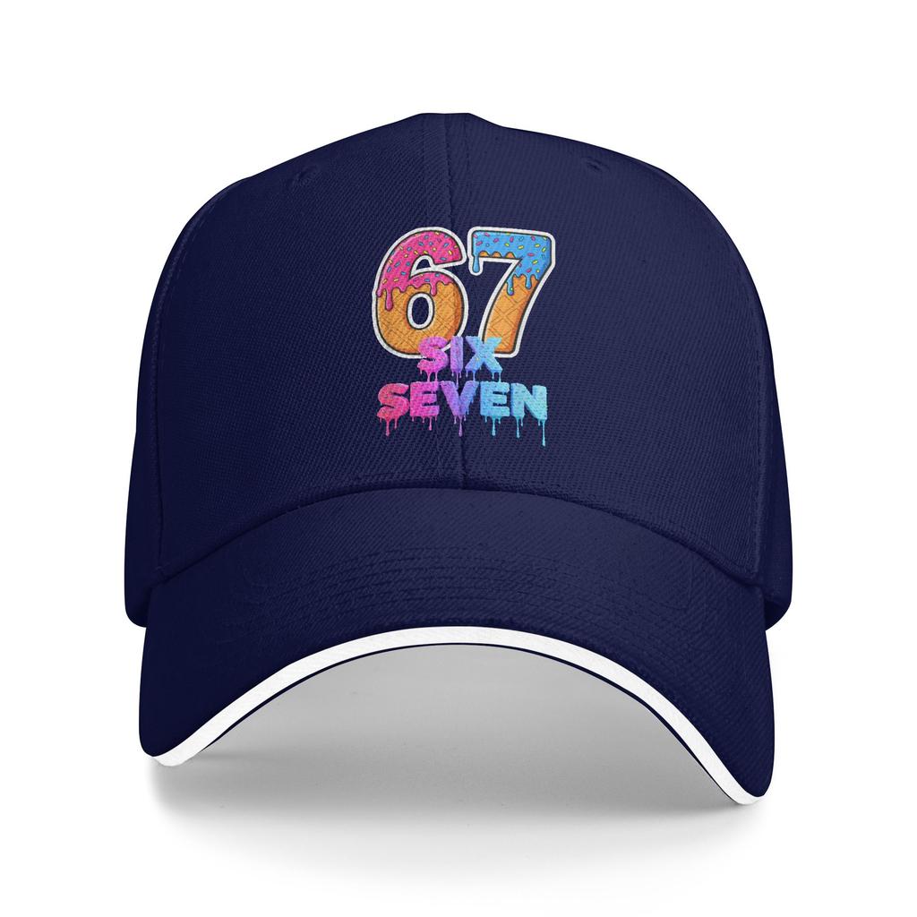 Six Seven Ice Cream Drip Gen Alpha Slang 6 7 Trending Meme Casual Baseball Cap Summer Trucker Hat Sunscreen Skate Snapback Cap