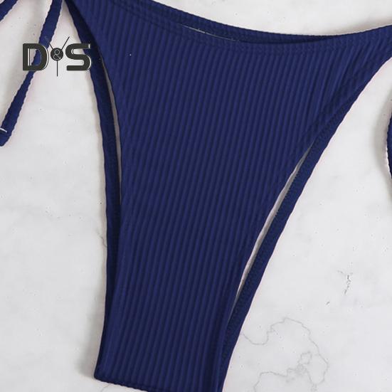 Damebikinisett med halterneck, sideknyting i to deler med sjøstjernedekor, sexy trekantbadedrakter for strandferie, varmt kildebasseng