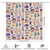 Outdoor Adventure Shower Curtain Campfire Patterns Decorative Waterproof Shower Panel Hiking Travel Camping Gear Set For Home Ba