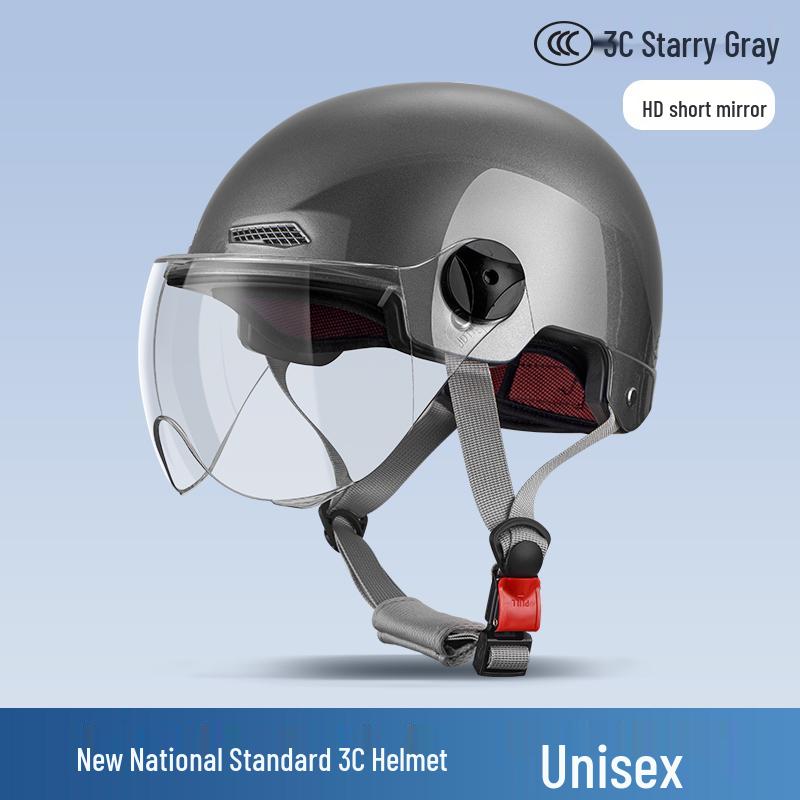 Certified 3C Electric Motorcycle Helmet: Retro, Breathable, All-Season, Lightweight for Men and Women