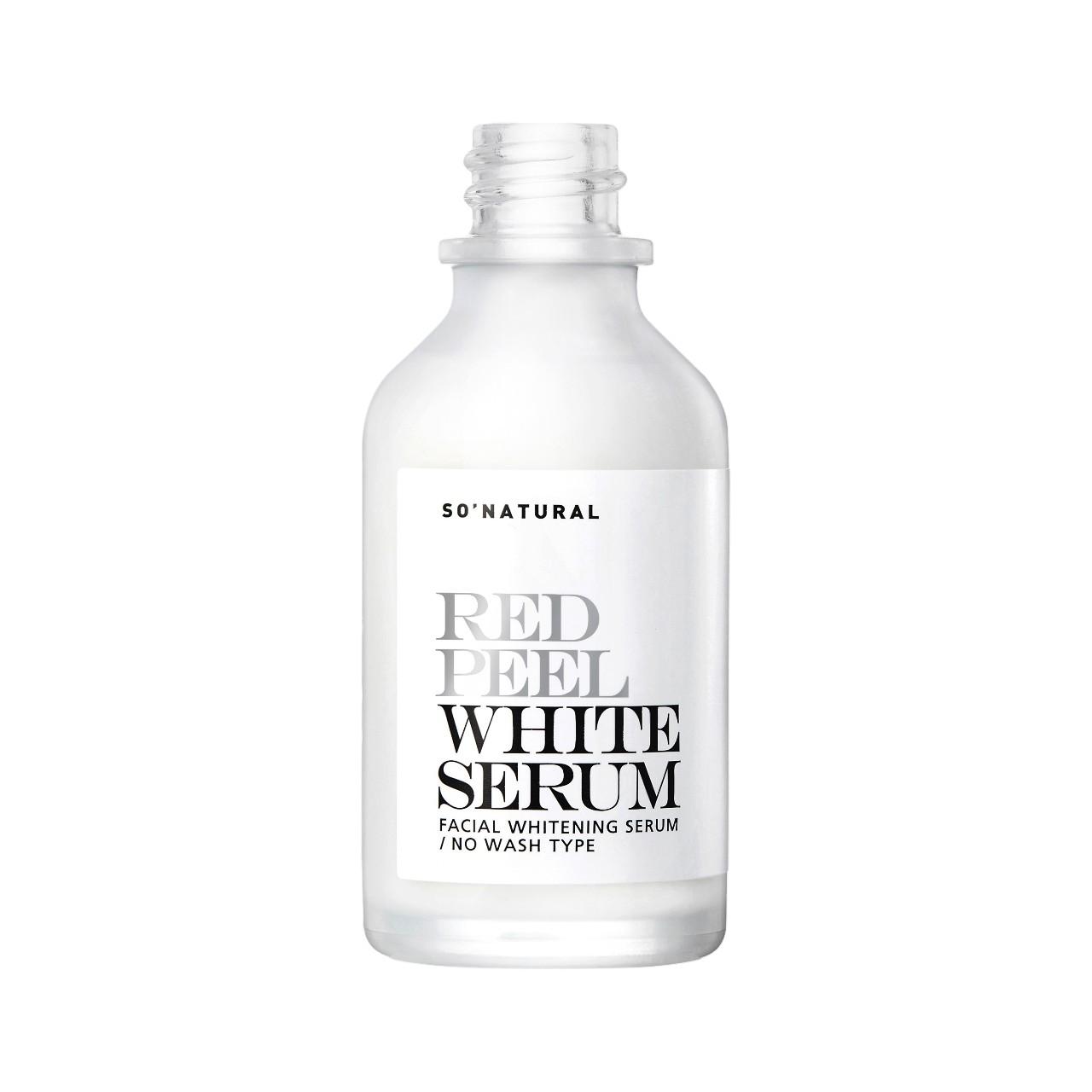 

So Natural Red Peel White Serum 35ml - Gentle PHA & LHA Exfoliating Serum for Sensitive Skin, Brightening & Smooth Glass Skin