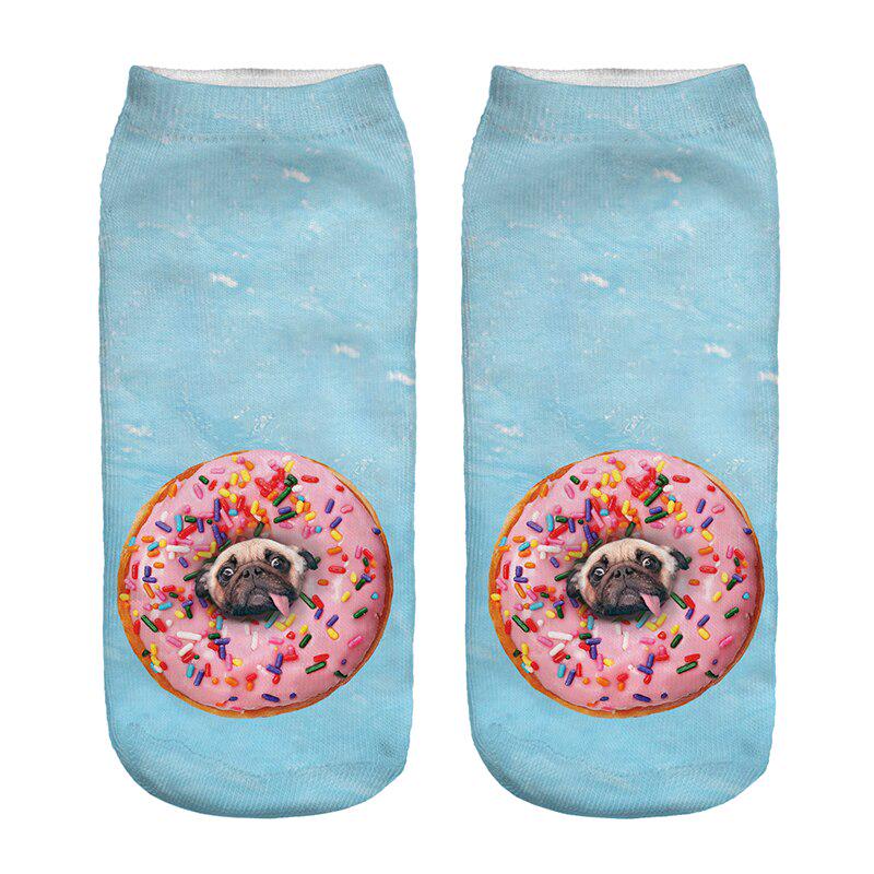 Satın alın 1 Pair Pink Donuts Dog Printed Socks Kids Children Low Cut