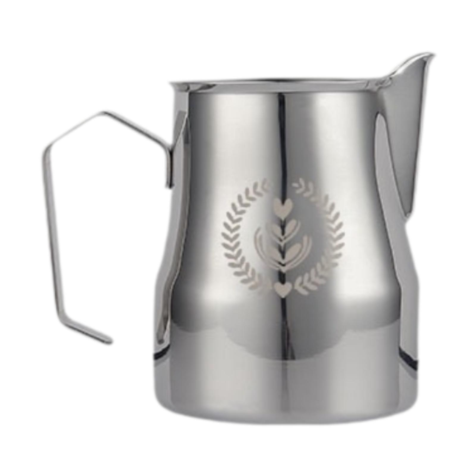 

Кувшин для вспенивания молока Кофеварка из нержавеющей стали Инструмент для латте-арта 350 мл для горячего шоколада латте капучино кофе матча серебряный