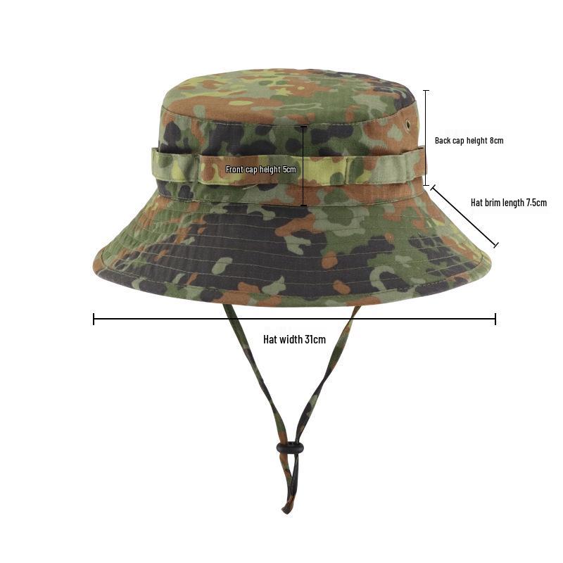 Camouflage Tactical Boonie Hat: Second Gen Sunshade, Sun Protection, Round Brim for Cycling, Summer Military Training, Outdoor Activities, Fisherman.