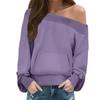 Women's Fashion Solid-Color Long-Sleeve Off-Shoulder Top Women's Fashion Solid Color Long-Sleeve Off-Shoulder Top