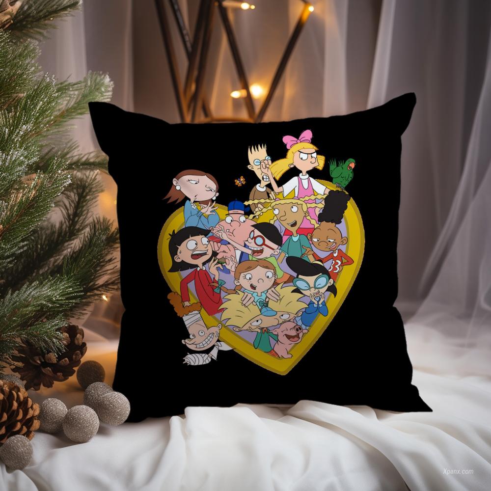Anime H-Hey Arnold Cushion Cover Premium Comfort Reversible Pillow Cove -Two In One Design for Any Room & Car Interior