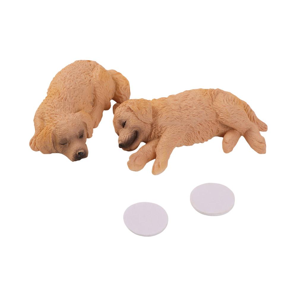 Sleeping Dog Toy Figure Home Decor Golden Retriever Model Dog Car Ornaments  Dashboard Tabletop