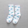 Pattern Solid color Blue Sky Cotton Clouds Female Hosiery Mid-tube Socks Women Socks Korea Style