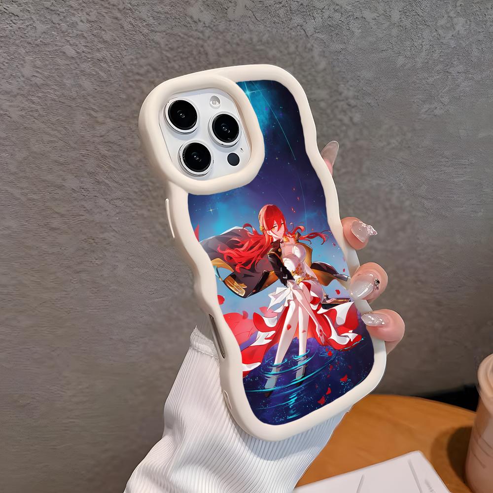 HSR Himeko Wavy Edge TPU Mobile Phone Case for iPhone 17 16 15 14 13 12 11 Air Pro Max Plus Colorful Cover