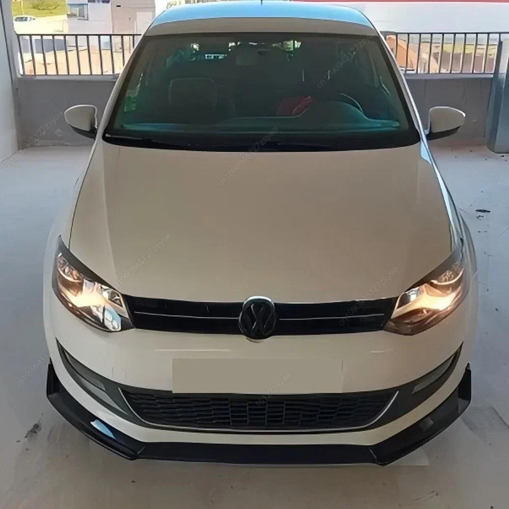 Auto Frontstoßstange Lippe Splitter Spoiler Diffusor Bodykits Für VW Polo MK5 6R TSI TDI Standard 2009-2014 Vor-Facelift Schwarz Tuning