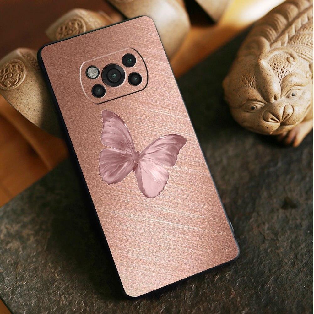 Phone Funda Cellphone TPU For Xiaomi POCO 9T 11T F4 GT MI 11 Lite X3 NFC M4 Pro 5G F3 M3 10T X4 Gold Pink Rose Glitter Hearts