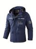 Men's Hooded Winter Jacket with Multiple Pockets, Red-Black Plaid Lining, and Adjustable Cuffs - Beige, Black, Army Green