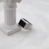 Processing Personalized Geometric Titanium Steel Ring Retro Black Sanding Glue Chip Ring