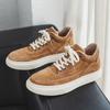 British Style High Top Shoes Men's Suede Shoes Thick Soled Casual Shoes Men's Hiking Shoes Lace Up Khaki Trendy Shoes