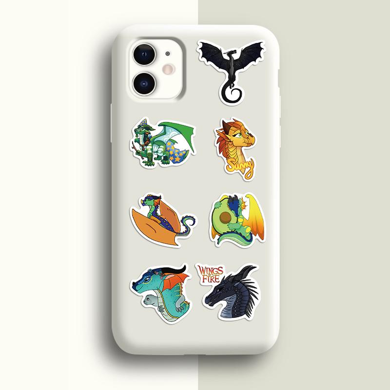 50 100Pcs Wings Of Fire Vinyl Stickers Cartoon Themed For Diary Laptop Luggage Skateboard Decoration
