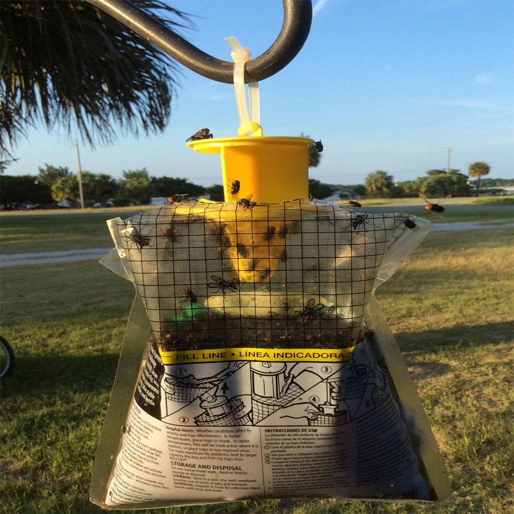 1-5PCS Fly Traps Pack Water-Soluble Hanging Catcher Bag Non-Toxic Mosquito Trap Catcher Outdoor Fly Wasp Insect Bug Killer Flies