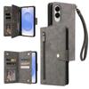For Samsung Galaxy S25 Edge Case Zipper Wallet Leather Stand Phone Cover Rivet Decor