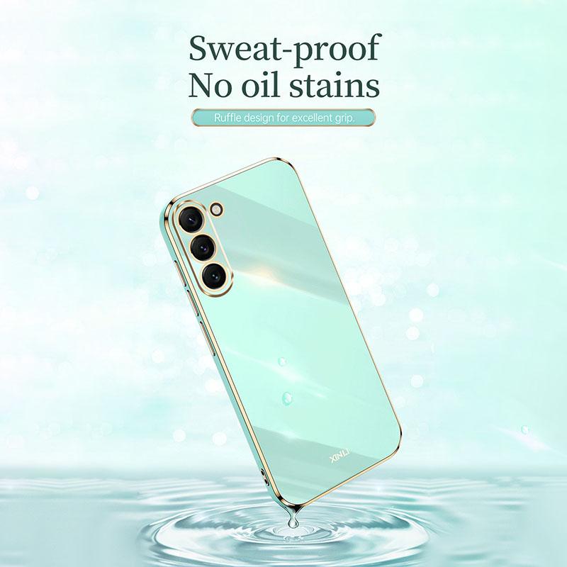 XINLI For Samsung Galaxy S22 5G Protective Cell Phone Cover Drop-proof Electroplating Non-slip TPU Phone Case