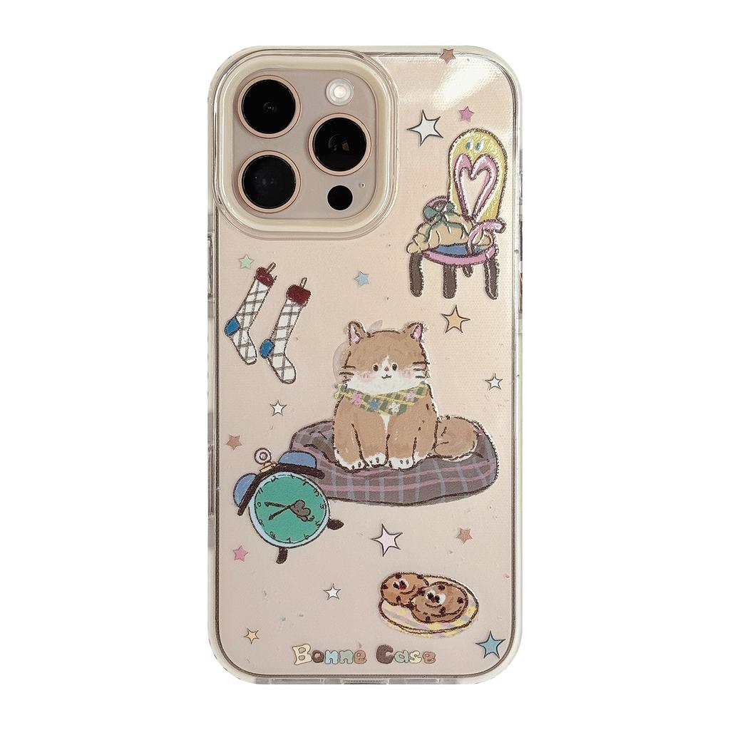 Children's Fun Cartoon for IPhone15 for Apple 16pro Max Phone Case Ins Cat Drawing 17For14 Soft 13 Magnetic