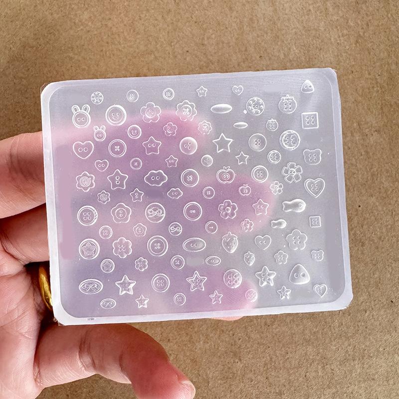 3D Buttons Nail Art Silicone Mold Diy Manicure Small Button Model Cute Nail Charms Tool Women Diy Resin Buckle Supplies