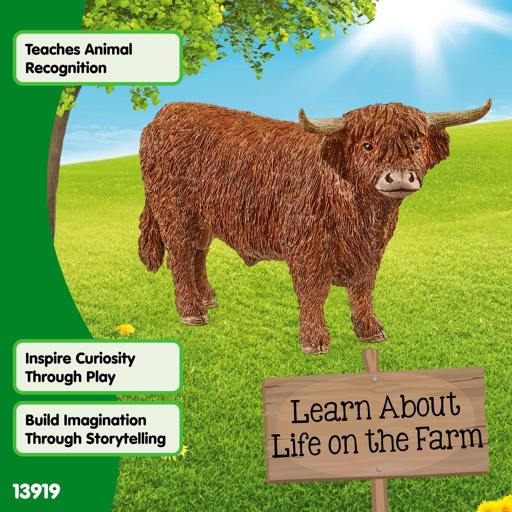 Schleich Farm World Highland Cow Figurine 13919