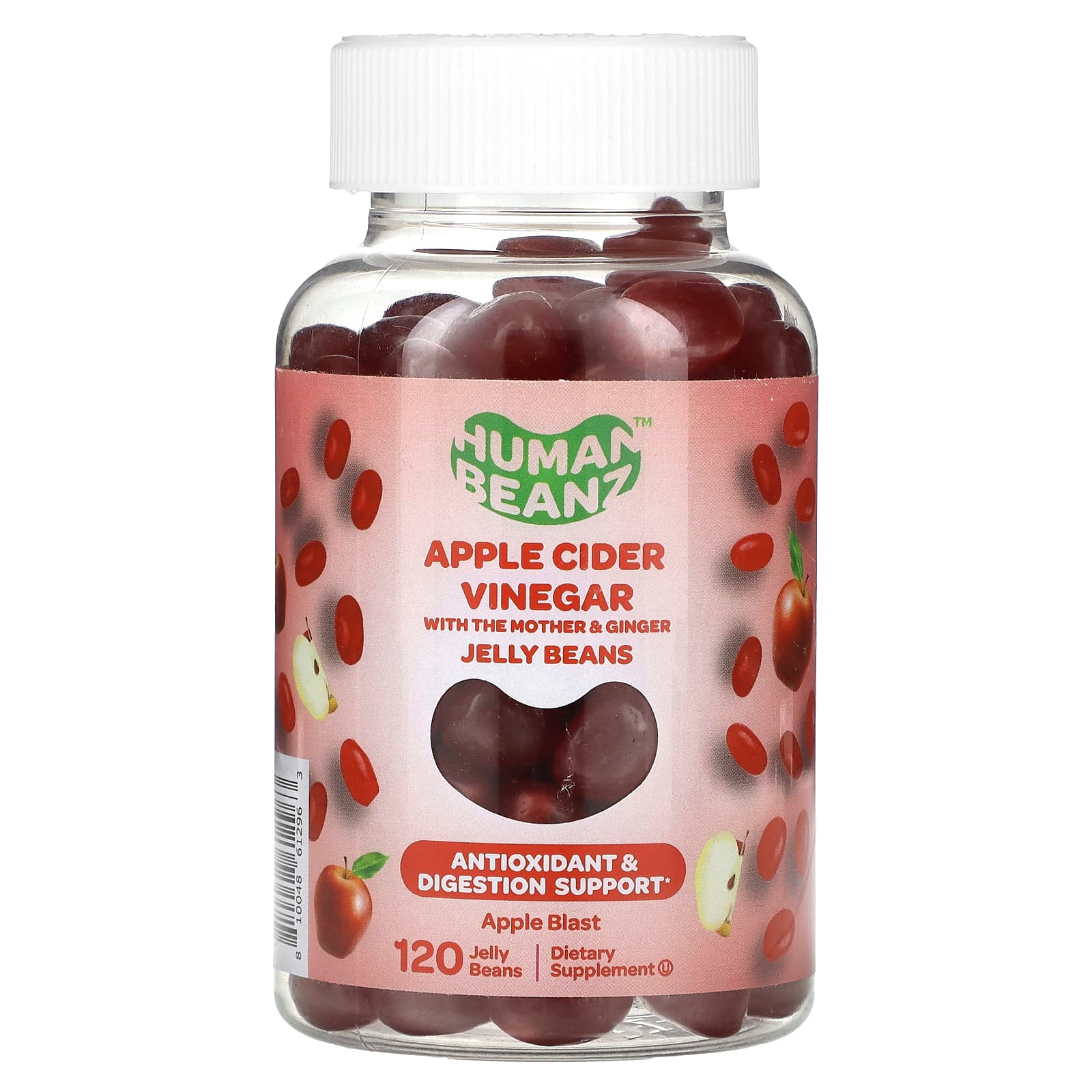 

Human Beanz, желейные бобы с яблочным уксусом, Apple Blast, 120 желейных бобов