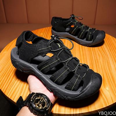 Herren Sandalen Sommer Casual Strand Flache Schuhe Rutschfest Wandern Atmungsaktiv Gummi 9 Neue Mode 2025 Hausschuhe Geschlossene Zehen