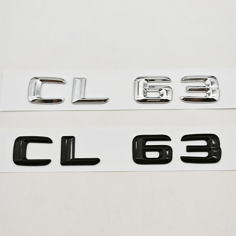 3D ABS Car Letters Sticker Logo CL 63 Badge Rear Trunk Emblem For Mercedes Benz AMG CL63 C215 C216 Tail Marking Accessories
