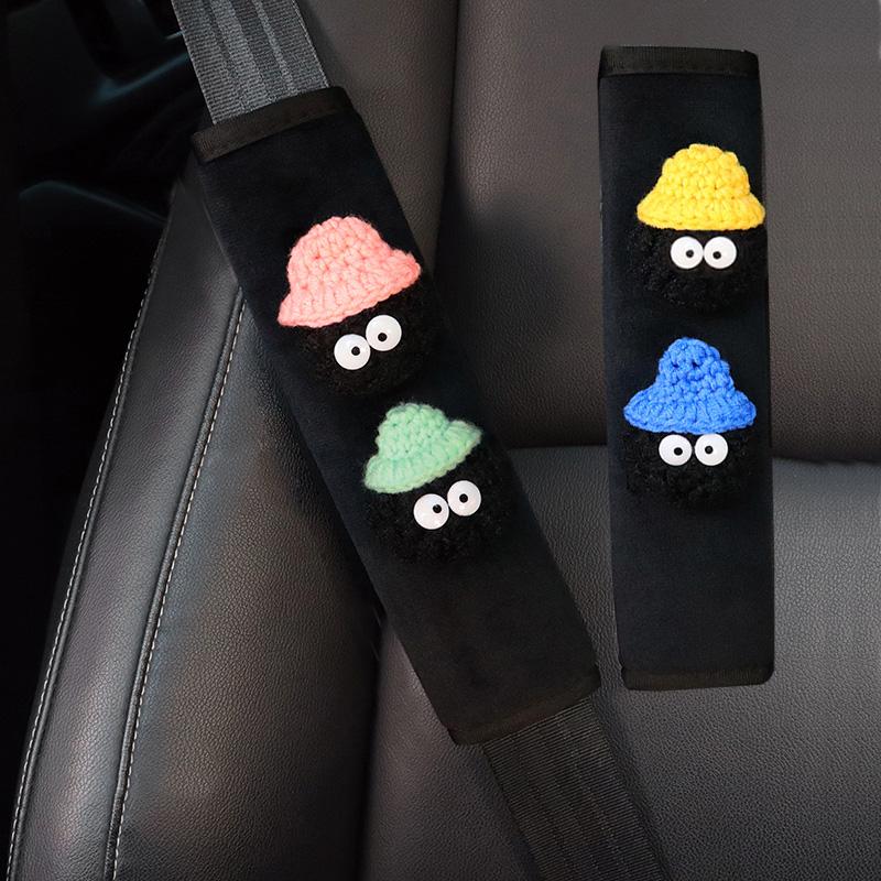 2 BUC Styling Fundă Husă Centură de Siguranță Auto Pernă Ham Curea de Umăr Desen Animat Minge de Cărbune Jucărie Protector Pad Umăr Centură Siguranță Auto