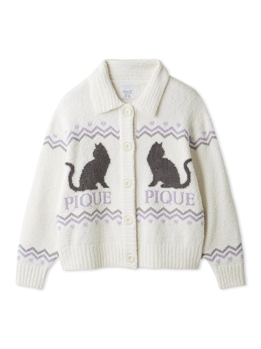 

Gelato Pique HALLOWEEN CAT JQD Collared Cardigan PWNT254031 OWHT Free Size Women s