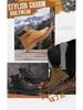 Men's Tough High-Top Yellow Leather Boots, British Style, Non-Slip, 2025 New Autumn/Winter Collection