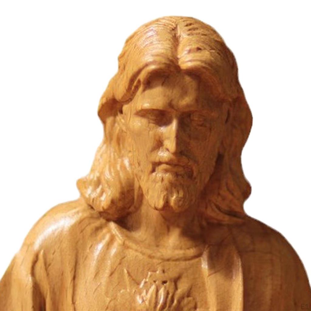 Katolsk Figur Heliga Hjärtat av Jesus Staty Samlarobjekt Kristusfigur för Kontor