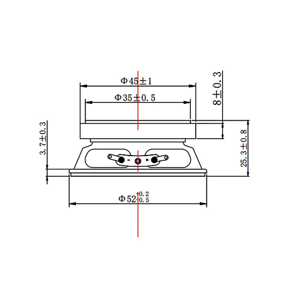 52MM Square Speaker External Magnetic Speaker 2-inch 5W 4-ohm Full-range Speaker, Advertising Machine, Bluetooth Audio Speaker
