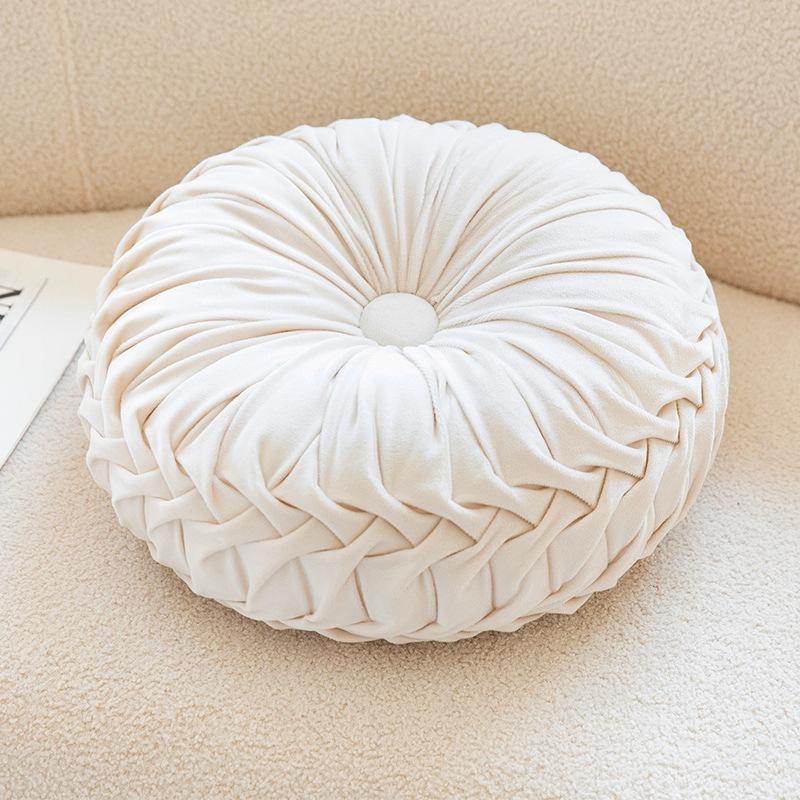 Nordic Simple Pillow Ins Style Round Cream Literary Plush High-end Sofa Embroidery Cushion Pillow with Core