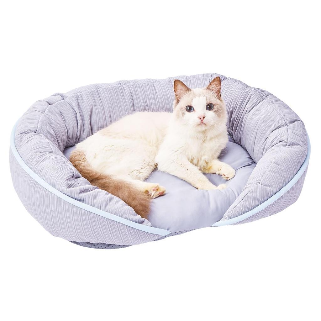 Petio Cool and Relaxing Bed for Dogs and Cats, Square HNA L, Light Gray