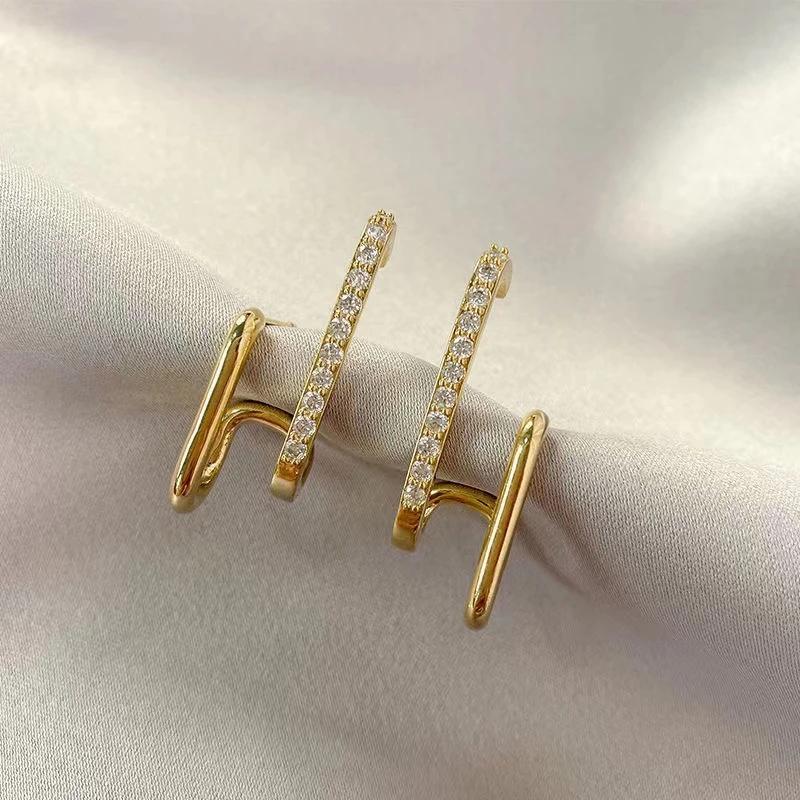 Orecchini Donna BRDXOOL Placcati Oro 18K | Design Irregolare Moderno | 19x11mm | Impermeabili | Gioielli Trendy